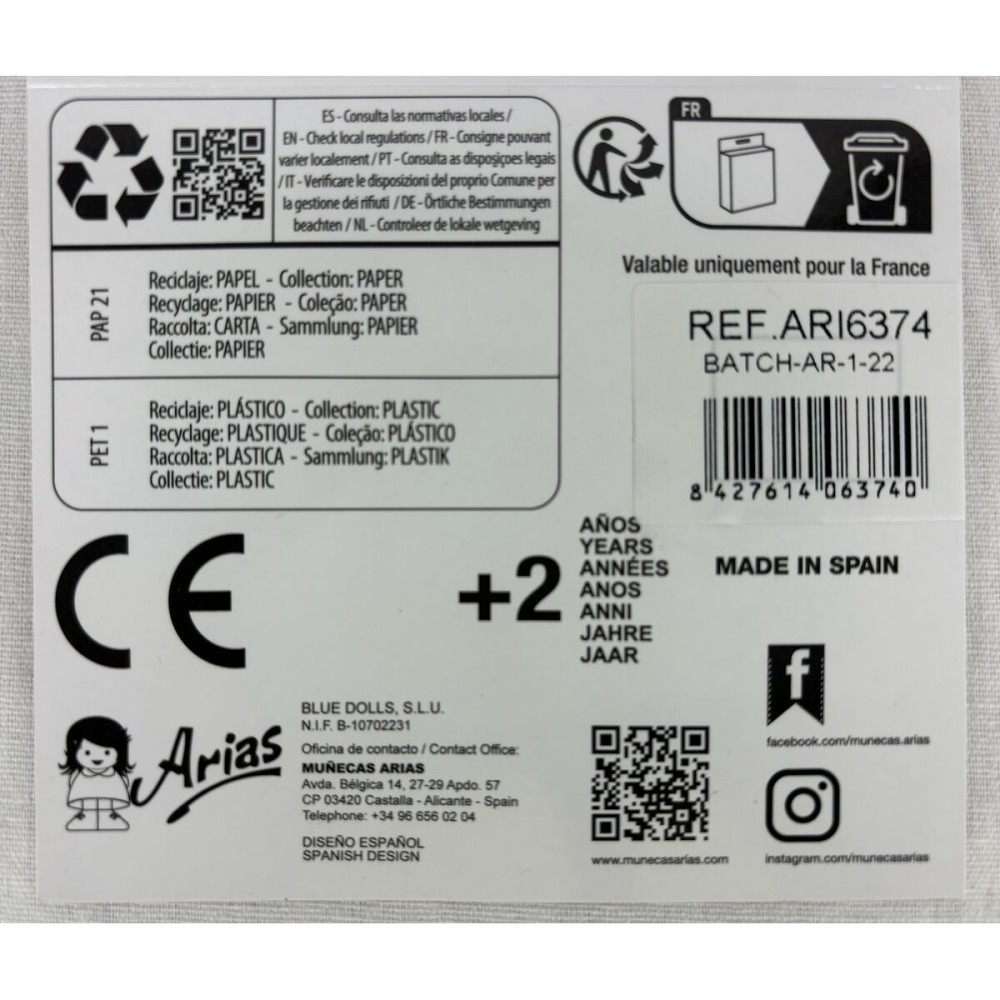 Pantofi pentru păpuși Arias Roz 40 cm