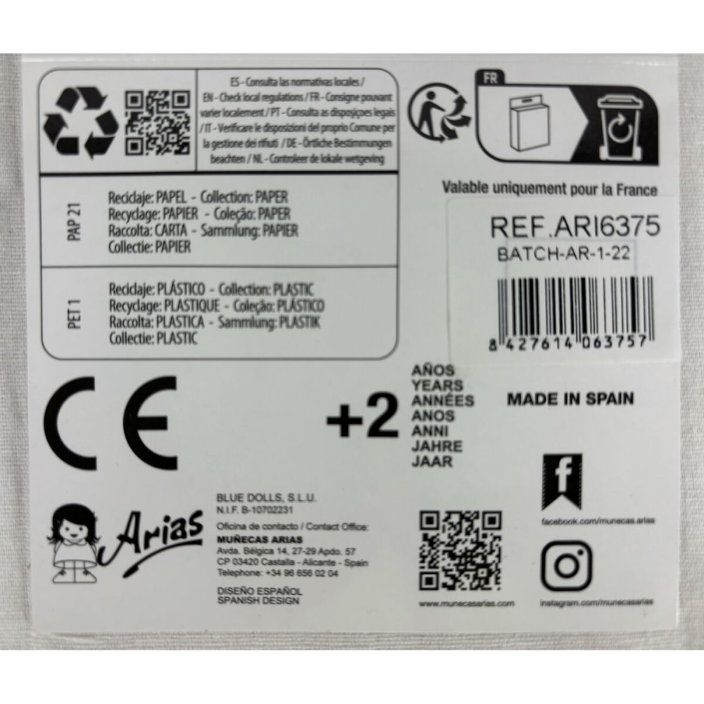 Pantofi pentru păpuși Arias Roz 40 cm