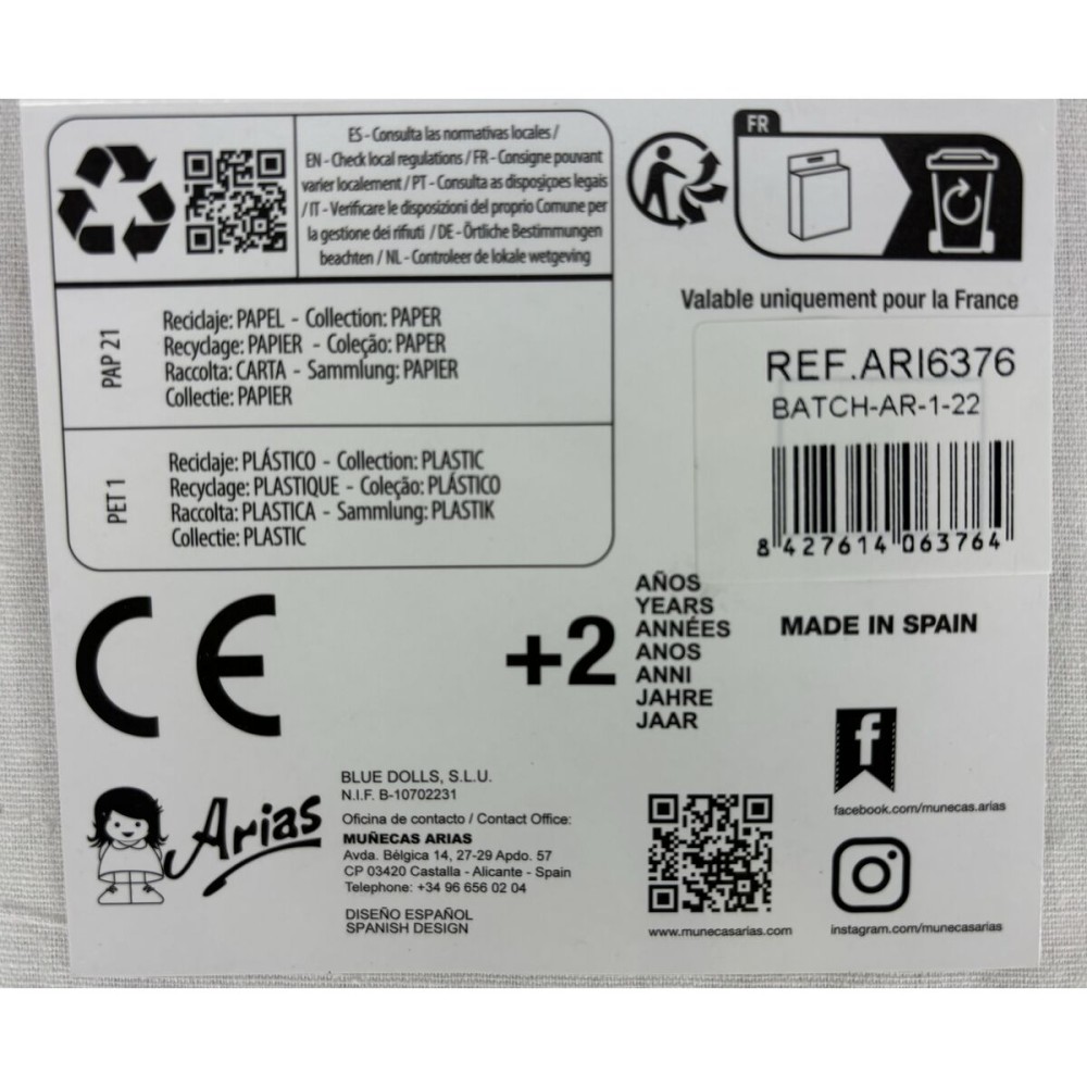 Pantofi pentru păpuși Arias Roz 40 cm