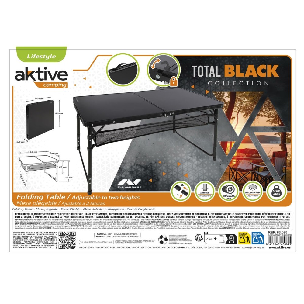 Masă Pliabilă Aktive 120 x 60 cm