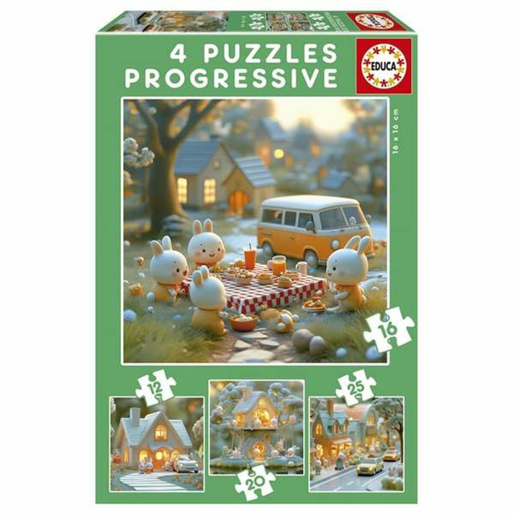 Puzzle Educa Iepure 12 Piese 16 Piese 20 Piese 25 Piese (4 Unități)