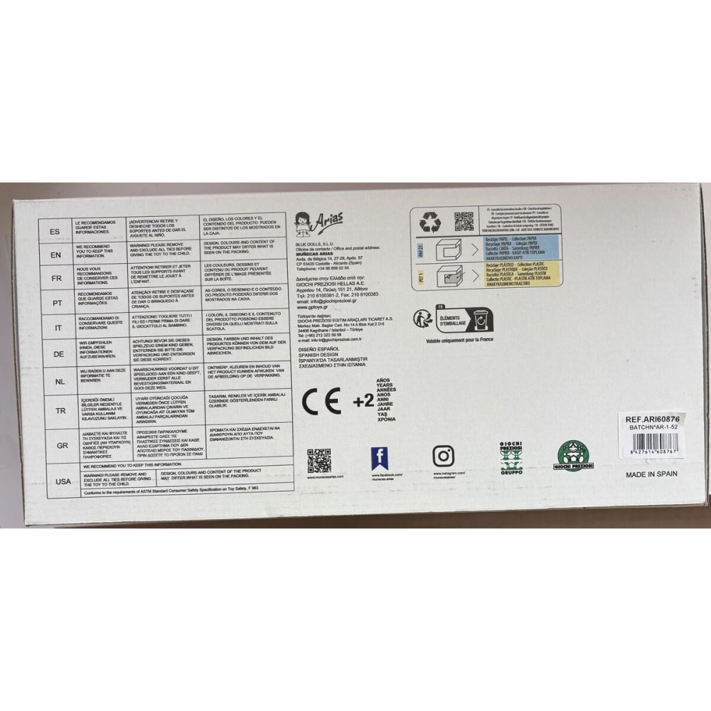 Păpușă bebeluș Arias Elegance 35 cm