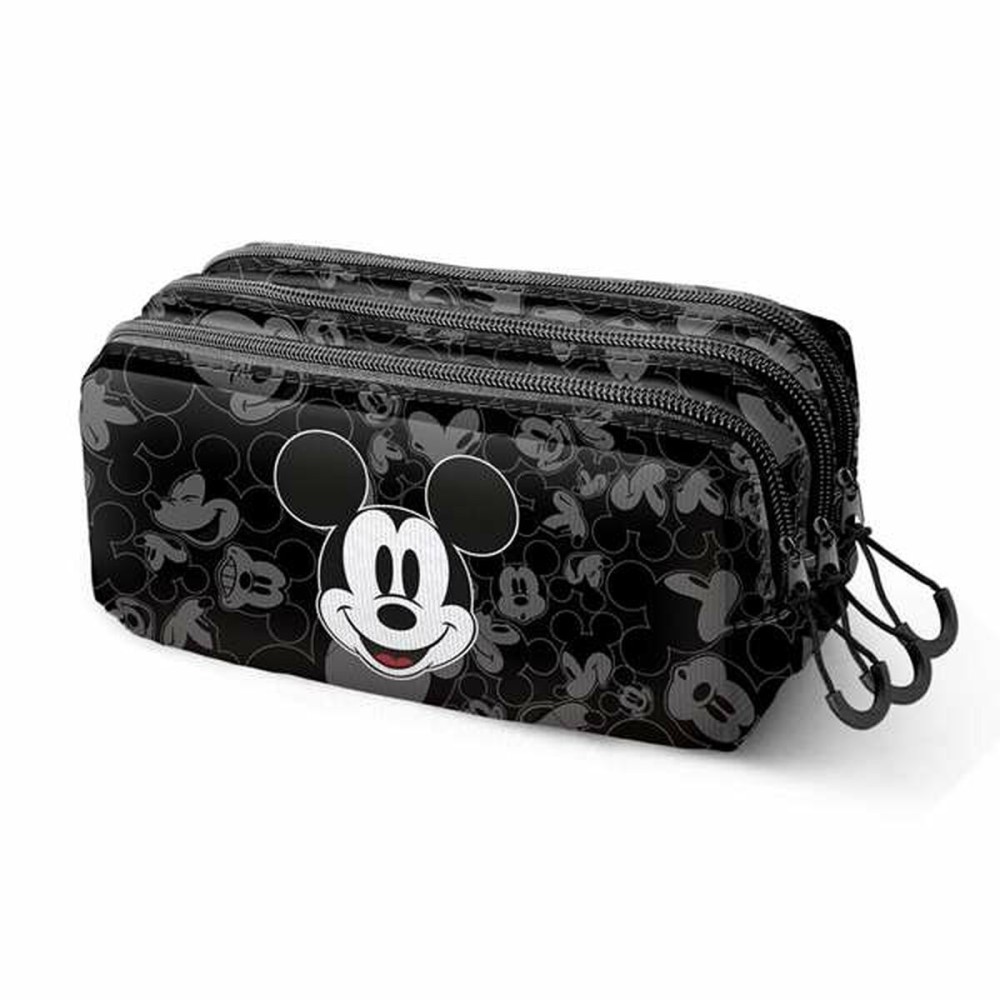 Penar triplu Mickey Mouse Year Negru 23 x 10 x 11 cm