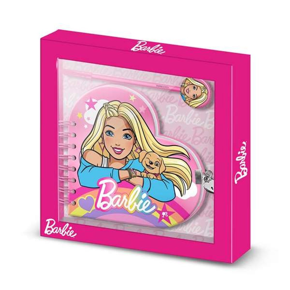 Caiet cu Inele și Pix Barbie Roz 160 Frunze 23 x 2,5 x 24 cm