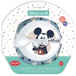 Set de Veselă Stor MICROWAVE MEAL SET BOWL + MICKEY SPOON Albastru Plastic (2 Piese)