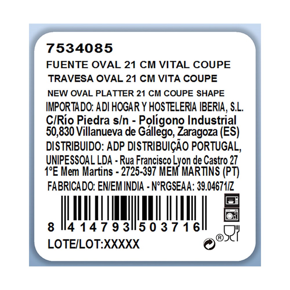 Platou pentru Servire Ariane Ceramică Alb (Ø 21 cm)