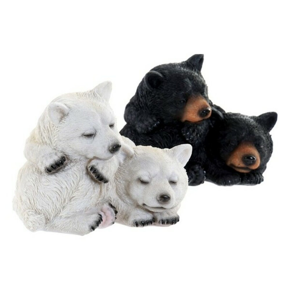 Figură Decorativă DKD Home Decor Alb Negru 14,5 x 14,5 x 11 cm Rășină (2 Unități)