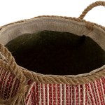 Coș Multifuncțional DKD Home Decor Albastru Roșu Natural Fibră naturală (2 Unități)