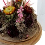 Figură Decorativă DKD Home Decor Geam Květiny Lemn MDF (17 x 17 x 26 cm)