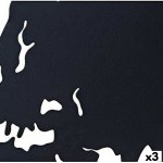 Figură Decorativă DKD Home Decor Harta Lumii Negru Cupru Alb 40 x 1 x 40 cm (3 Piese)