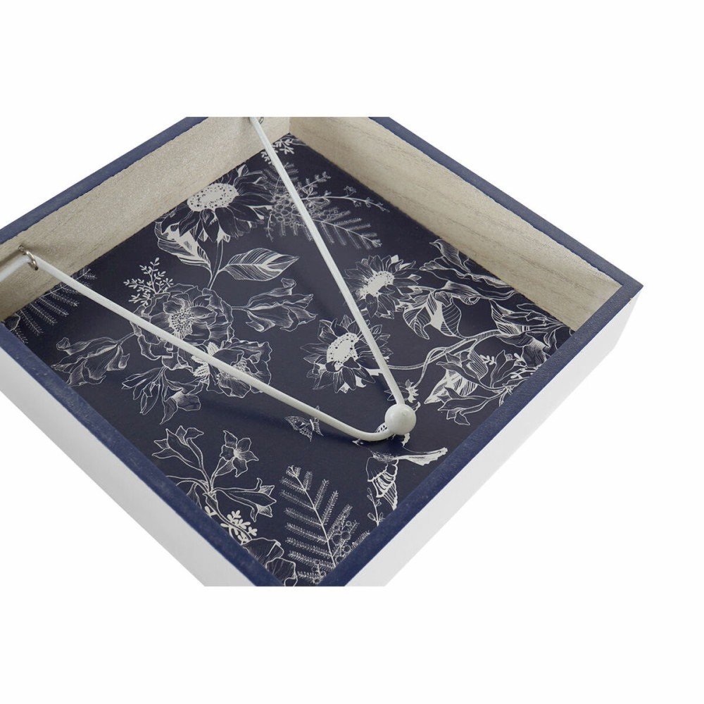 Suport pentru Șervețele DKD Home Decor Metal Alb Bleumarin Lemn MDF (2 pcs)