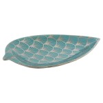 Decorațiune pentru Centrul Mesei DKD Home Decor Turquoise Porțelan 27,5 x 16 x 3 cm