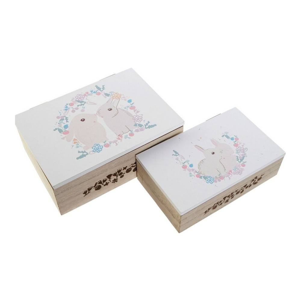 Set de Cutii Decorative DKD Home Decor Lemn MDF (17 x 12 x 6 cm)