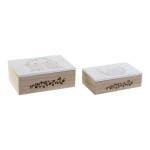 Set de Cutii Decorative DKD Home Decor Lemn MDF (17 x 12 x 6 cm)