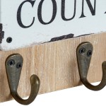 Stojan na klobouky DKD Home Decor Roșu Lemn Metal (2 pcs) (21 x 5 x 45 cm)