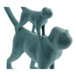 Figură Decorativă DKD Home Decor Verde Roz Tropical Maimuțe 22,5 x 8 x 27,5 cm (2 Unități)