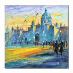 Pânză DKD Home Decor Pânză Lemn MDF 100 x 3 x 100 cm