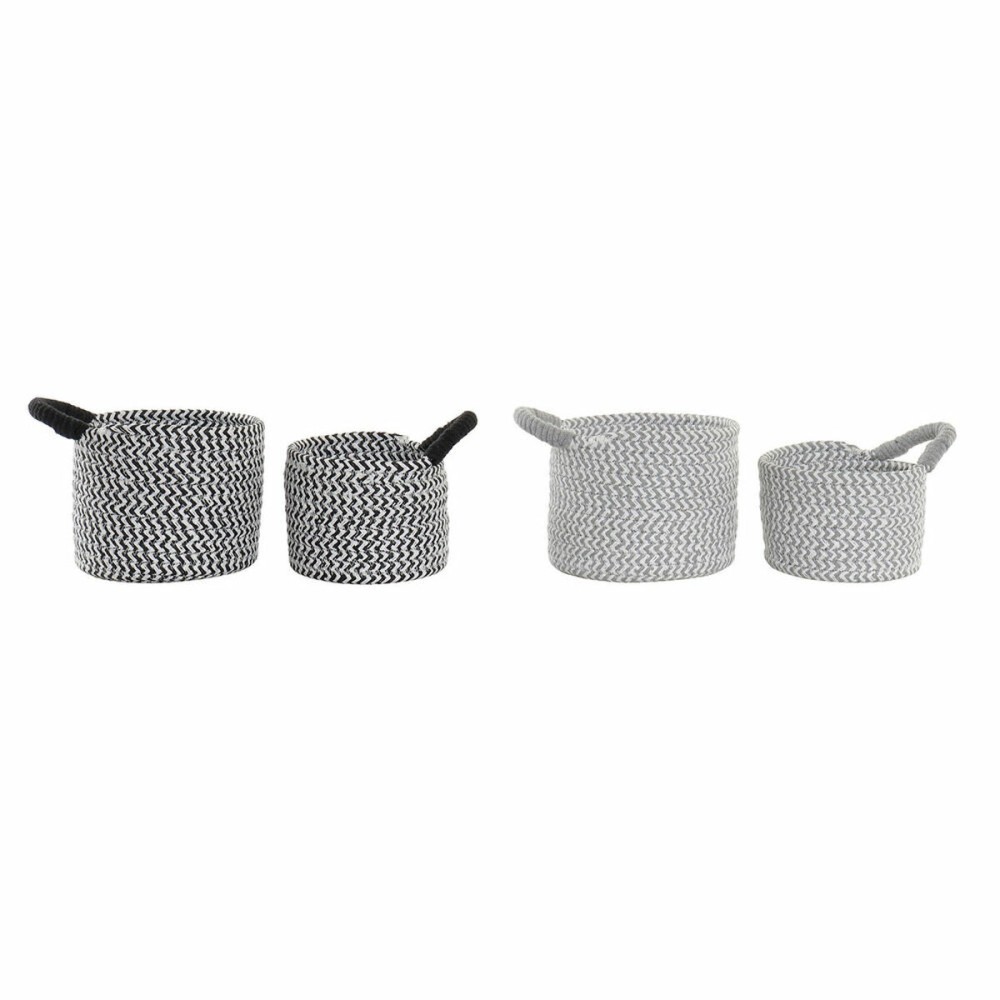 Set de Coșuri DKD Home Decor Fibră naturală 18 x 18 x 14 cm