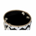 Coș Decorativ DKD Home Decor Alb Negru Iută