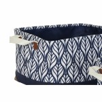 Coș Multifuncțional DKD Home Decor Alb Maro Gri Bleumarin Frunza a unei plante Boho 40 x 30 x 24 cm Plastic 3 Piese (2 Unități)