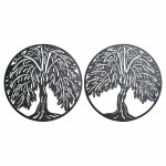 Decorațiune de Perete DKD Home Decor Copac Metal (2 pcs) (40 x 1 x 40 cm)