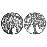 Decorațiune de Perete DKD Home Decor Copac Metal (2 pcs) (40 x 1 x 40 cm)