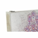 Dulap de chei DKD Home Decor Bej Gri Pânză Lemn MDF 2 Unități 46,5 x 6 x 31,5 cm