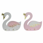 Cuier de perete DKD Home Decor Lemn Infantil Gât de lebădă 40 x 4 x 38,5 cm (2 Unități)