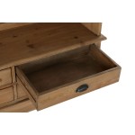 Cuier cu Raft DKD Home Decor Maro Negru Pin Oglindă Natural Alpino 124 x 40 x 200 cm