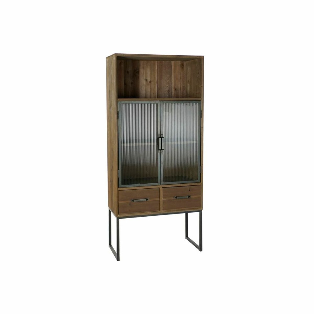 Dulap DKD Home Decor Negru Lemn Metal Geam (70 x 34.5 x 160 cm)
