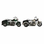 Figură Decorativă DKD Home Decor Negru Verde Motocicletă Vintage 16 x 37 x 19 cm (2 Unități) (1 Unități)