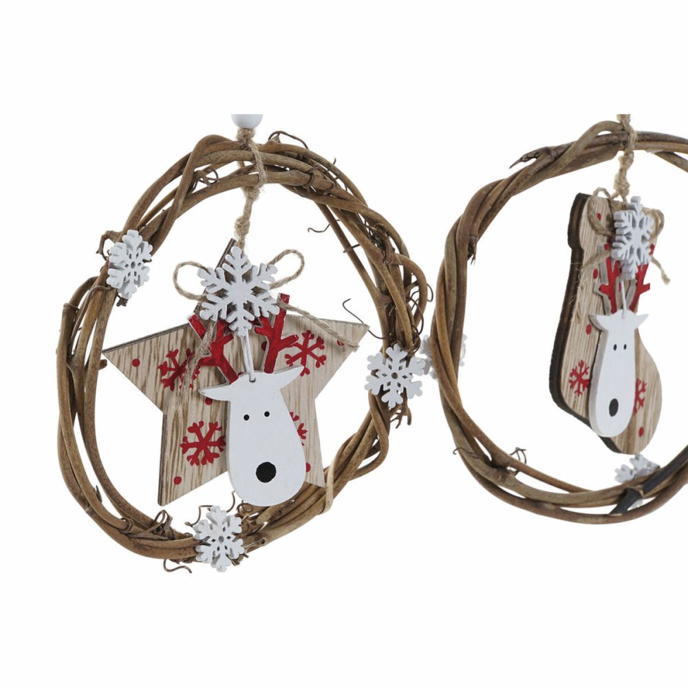 Ornament de Crăciun DKD Home Decor Lemn (3 pcs) (14 x 1 x 18 cm)