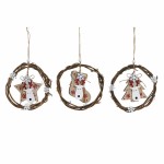 Ornament de Crăciun DKD Home Decor Lemn (3 pcs) (14 x 1 x 18 cm)