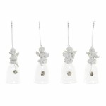 Ornament de Crăciun DKD Home Decor Rășină Geam Înger (4 pcs) (5 x 5 x 10.5 cm)