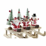 Ornament de Crăciun DKD Home Decor Lemn Moș Crăciun (14 x 6 x 13 cm) (3 pcs)