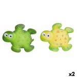 Covoraș de baie DKD Home Decor 11,5 x 1 x 10 cm Verde Galben Infantil Broască țestoasă PVC 10 cm (2 Unități)