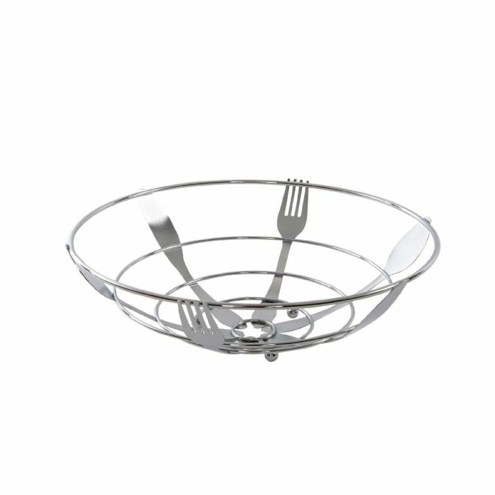 Fructieră DKD Home Decor Argintiu Metal Plastic