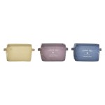 Coș DKD Home Decor Galben Albastru Castaniu Pânză Modern 20 x 16 x 15 cm (3 Unități)