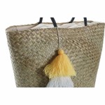 Geantă de Plajă DKD Home Decor Portocaliu Natural Bleumarin Fibră 49 x 18 x 37 cm (2 Unități)