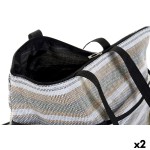 Geantă de Plajă DKD Home Decor Albastru Maro Verde Gri Mentă PVC Pânză 44 x 23 x 62 cm (2 Unități)