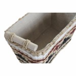 Set de Coșuri DKD Home Decor Alb Negru Castaniu Natural Fibră naturală 39 x 27 x 24 cm 3 Piese