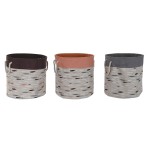 Coș pentru rufe murdare DKD Home Decor Gri Portocaliu 45 x 45 x 45 cm (3 Unități)