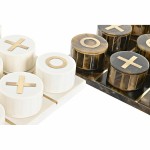 Figură Decorativă DKD Home Decor Joc de Masă 20,5 x 20,5 x 5 cm Alb Chihlimbar Metalizat Modern