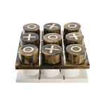 Figură Decorativă DKD Home Decor Joc de Masă 20,5 x 20,5 x 5 cm Alb Chihlimbar Metalizat Modern