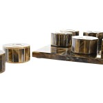 Figură Decorativă DKD Home Decor Joc de Masă 20,5 x 20,5 x 5 cm Alb Chihlimbar Metalizat Modern