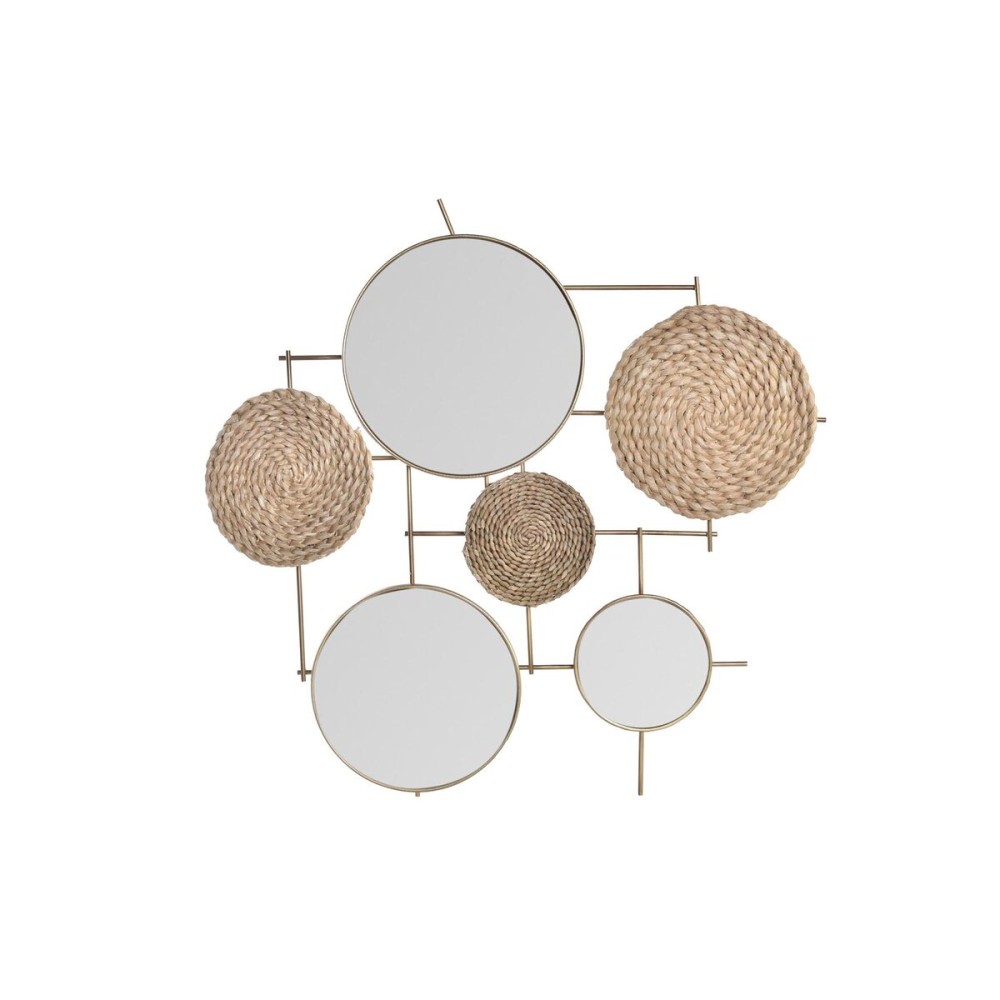 Decorațiune de Perete DKD Home Decor Oglindă Natural Metal Maro Cupru Fibră (72 x 3,5 x 74 cm)