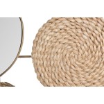 Decorațiune de Perete DKD Home Decor Oglindă Natural Metal Maro Cupru Fibră (72 x 3,5 x 74 cm)