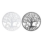 Decorațiune de Perete DKD Home Decor Negru Metal Alb Indian Lună (2 Unități) (60 x 1 x 60 cm)