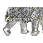 Figură Decorativă DKD Home Decor Elefant Argintiu Auriu* Rășină (22,5 x 10,7 x 21,5 cm) (2 Unități)