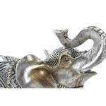 Figură Decorativă DKD Home Decor Elefant Argintiu Auriu* Rășină (22,5 x 10,7 x 21,5 cm) (2 Unități)